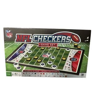 NFL Checkers Game Set by Masterpieces Inc with NFL Team Stickers New in Box